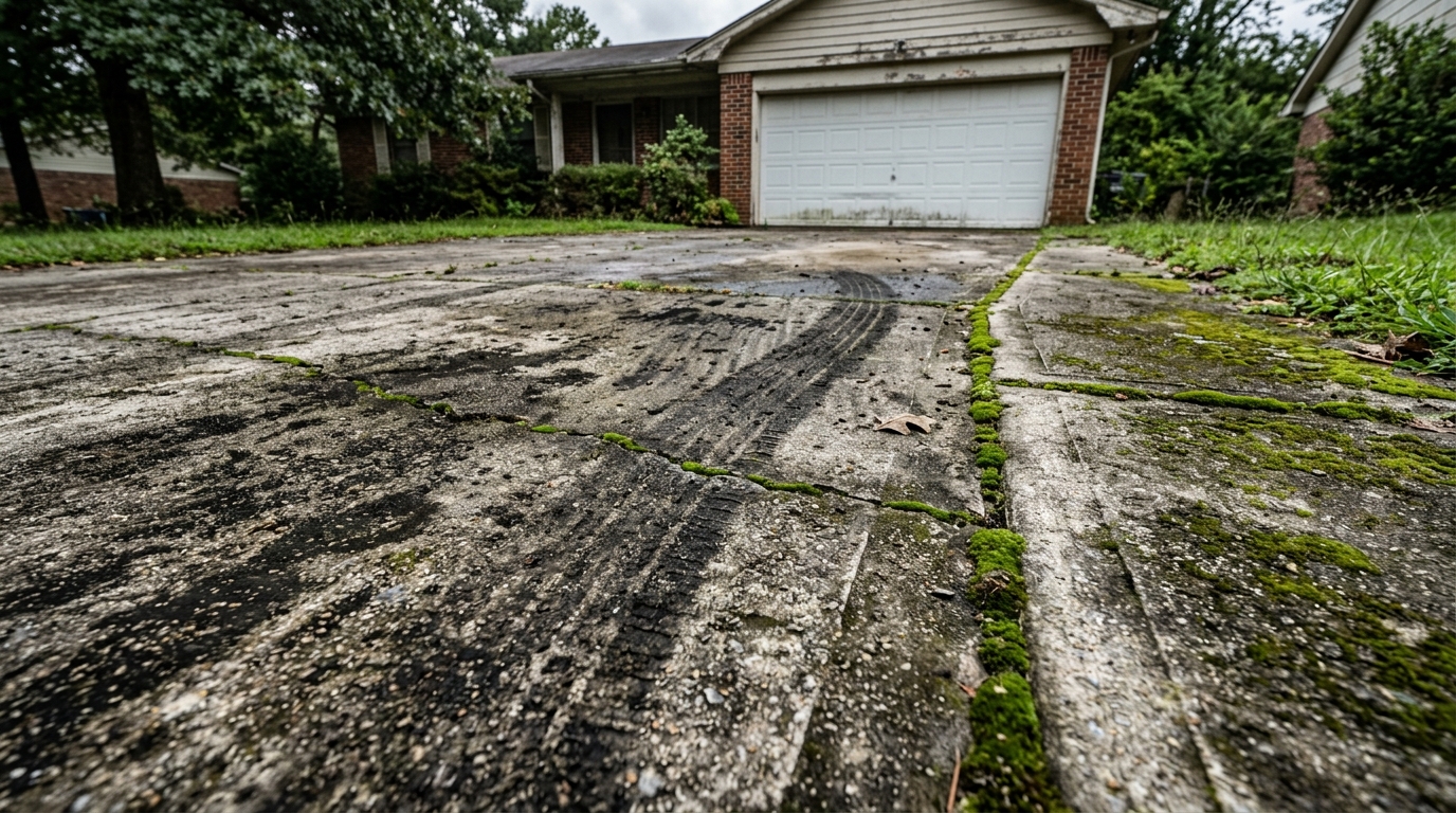 Driveway Before Washing