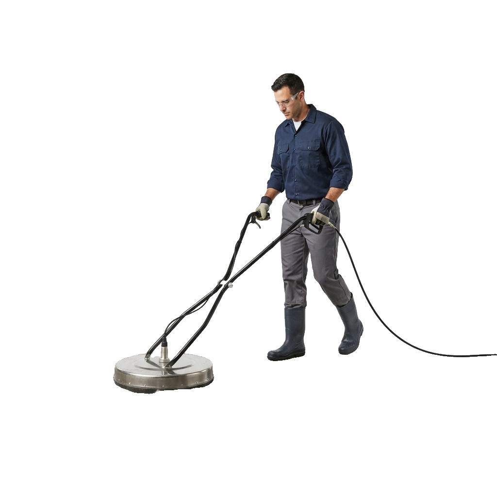 Surface Cleaning Worker PNG Cutout