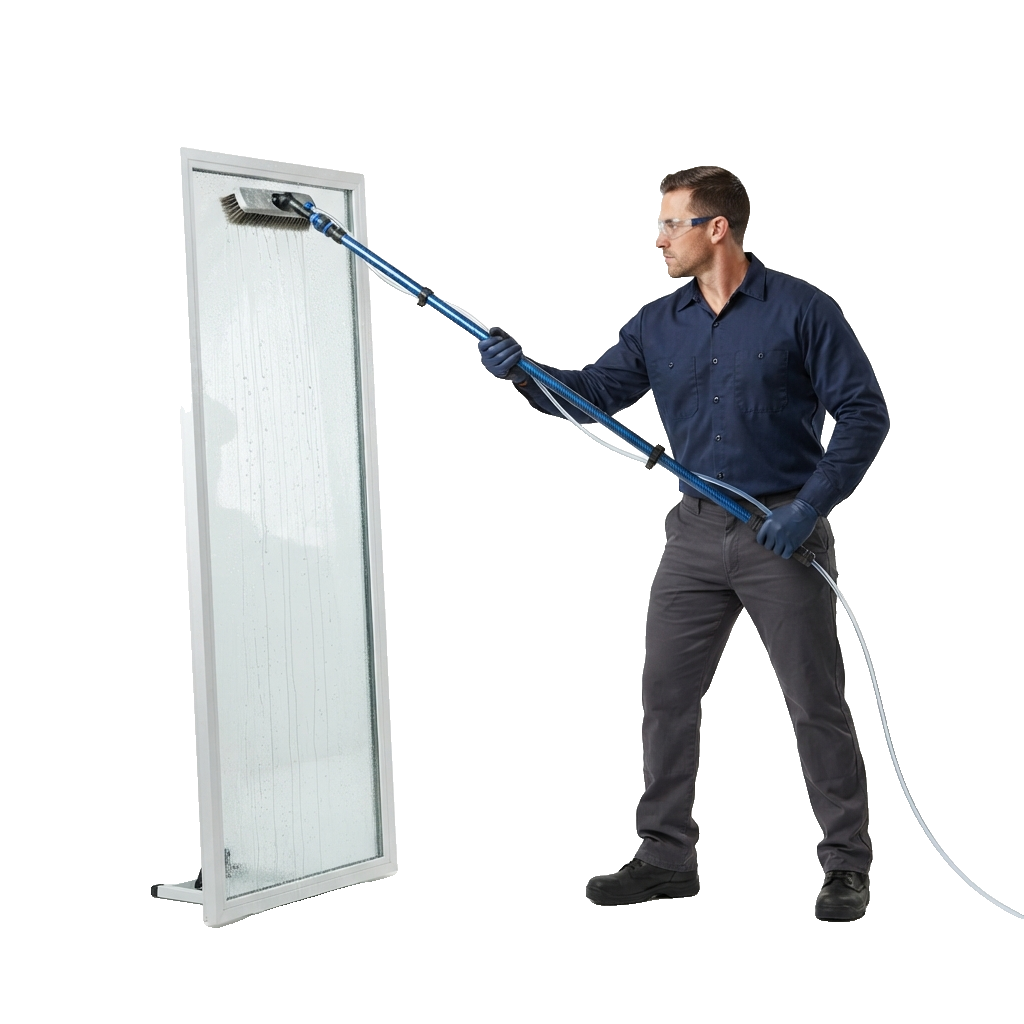 Window Cleaning Worker PNG Cutout